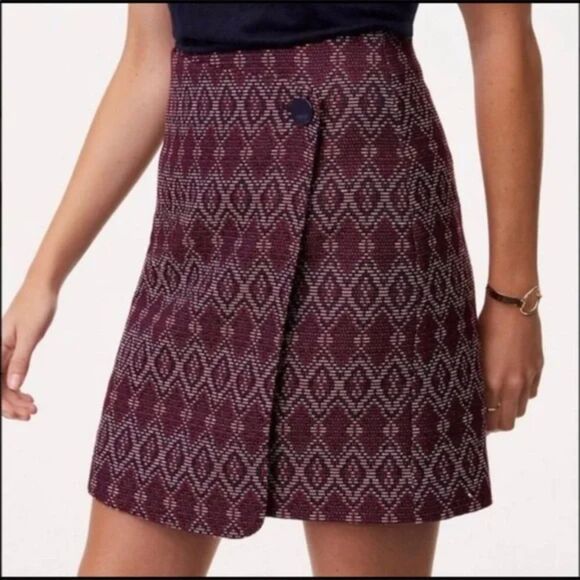 Loft A-Line Wrap Style Front Casual Fall Skirt Size 6 - Picture 1 of 7